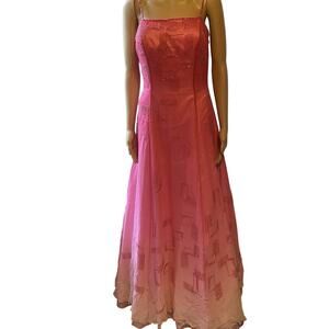 VTG JASJAS Designs New York BallGown Maxi Dress Women 12 SILK Sequins Fairycore